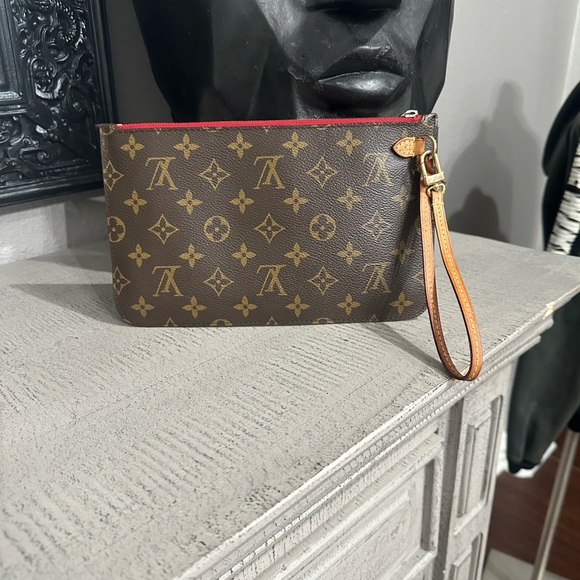 Louis Vuitton Brown Monogram Pouch with Red Accent - Picture 10 of 10